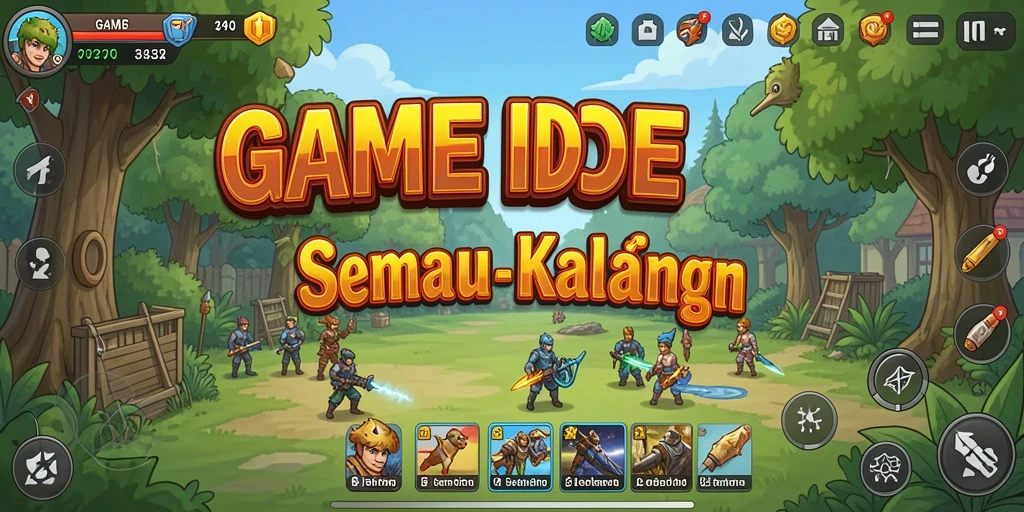 Screenshot utama 34R menampilkan karakter yang sedang beraksi dalam gameplay Idle.