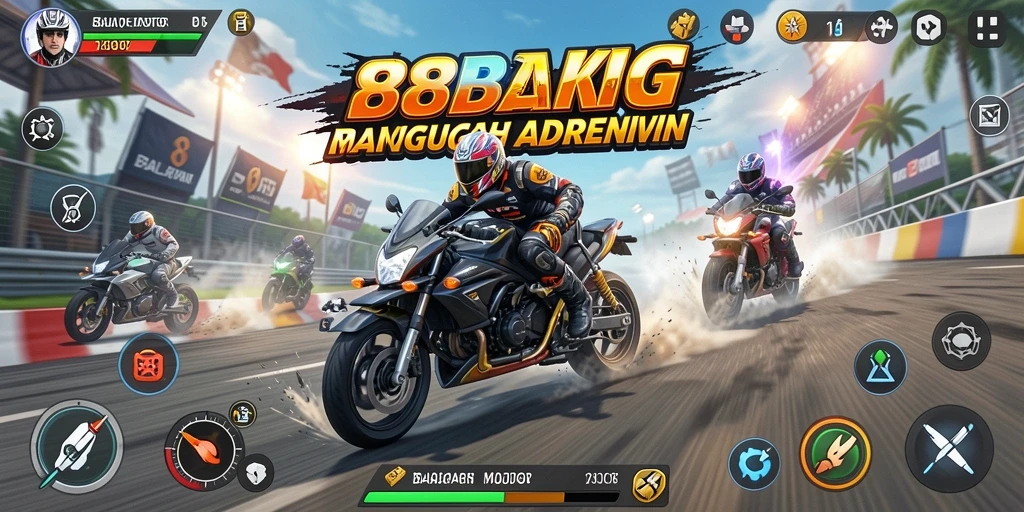 Screenshot utama 88BIG menampilkan aksi balapan yang seru dan mendebarkan.