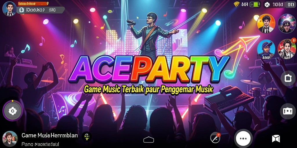 Screenshot ACEPARTY menampilkan gameplay musik yang seru dan interaktif.