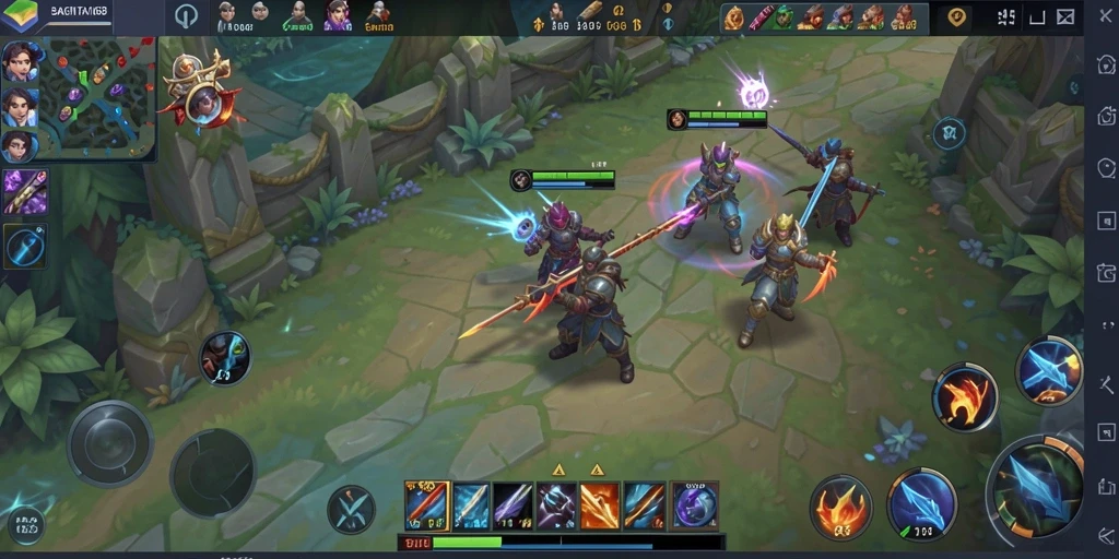 Screenshot gameplay BAGINTA168 menampilkan pertarungan seru antar karakter MOBA.