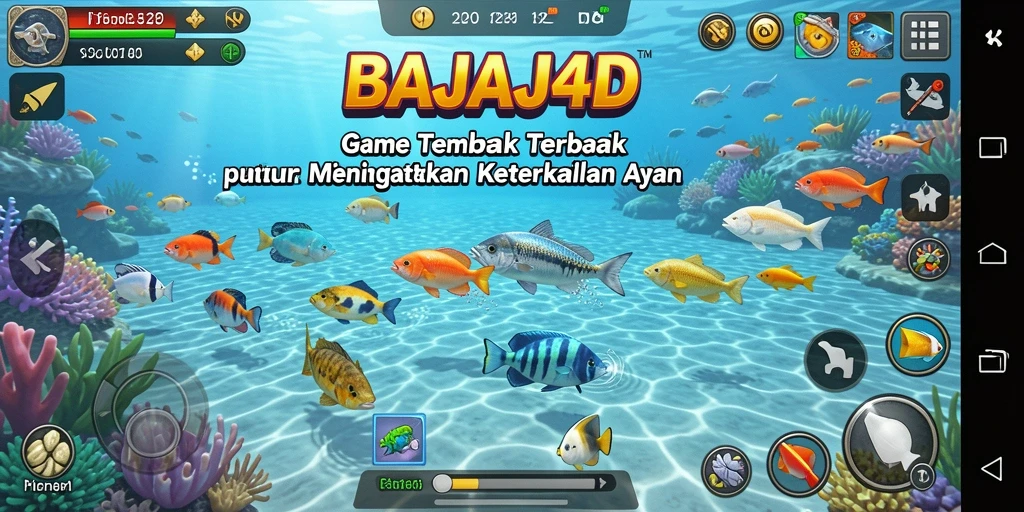 Tampilan gameplay seru dari BAJAJ4D dalam aksi menembak ikan.