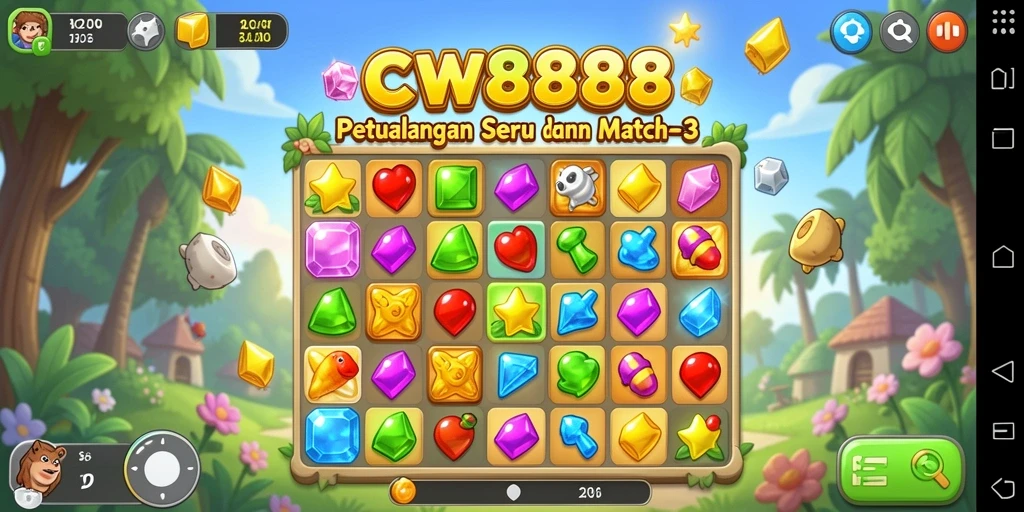 Screenshot game CW8888 menampilkan momen seru mencocokkan elemen.