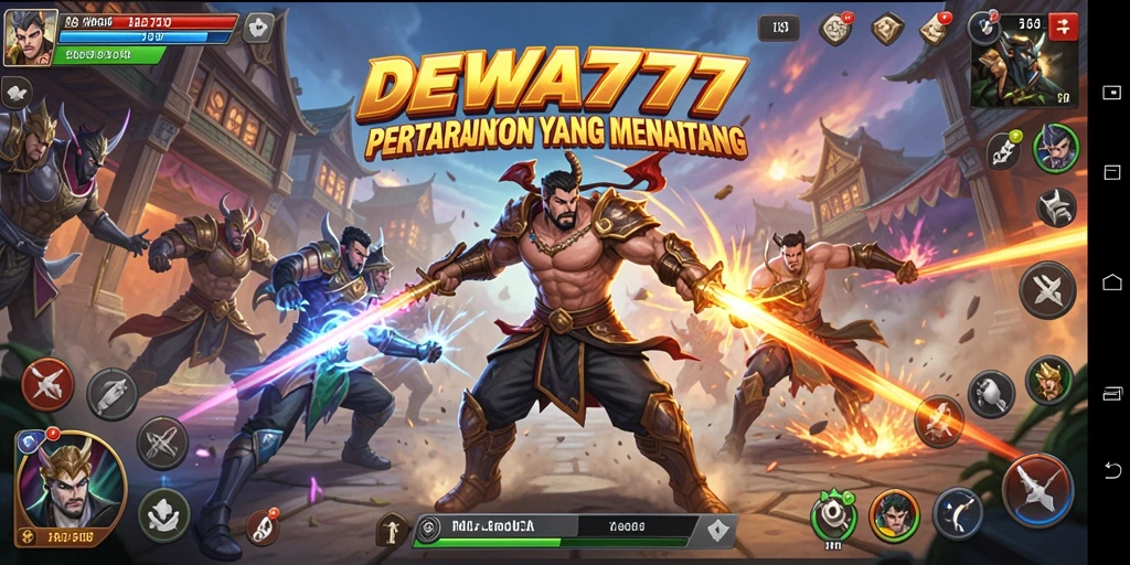 Tampilan gameplay DEWA777 yang menegangkan dalam aksi bertarung.