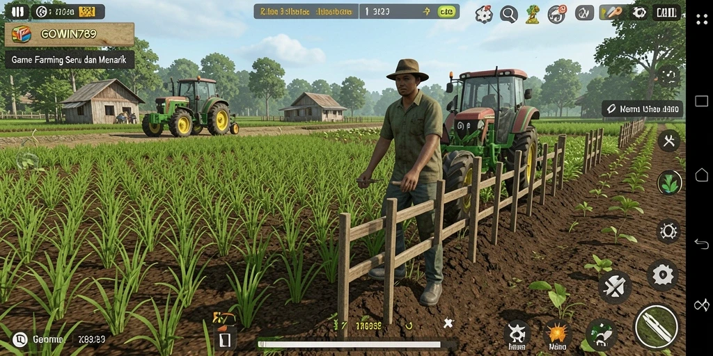 Screenshot GOWIN789 menampilkan aktivitas berkebun yang seru dan interaktif.