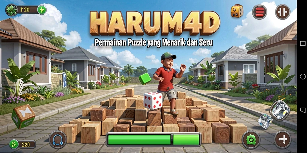 Tampilan gameplay menarik dari permainan Puzzle HARUM4D.