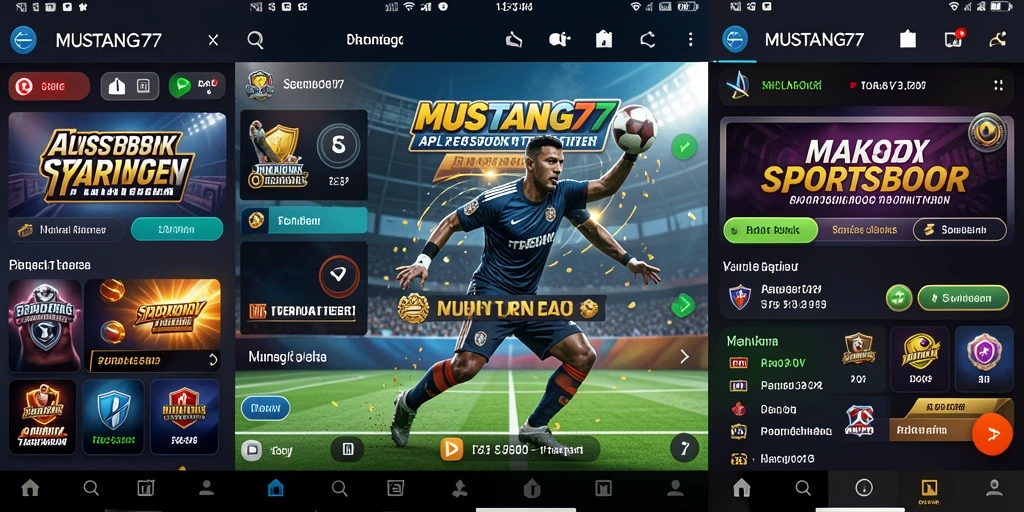 Tampilan interaktif dari gameplay MUSTANG77 untuk taruhan olahraga.