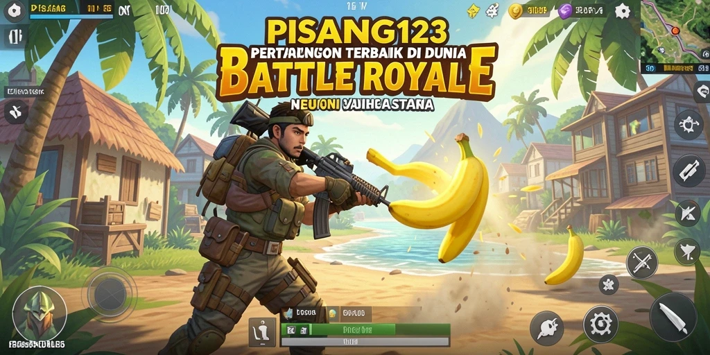 Screenshot PISANG123 menampilkan aksi seru dalam pertarungan Battle Royale.
