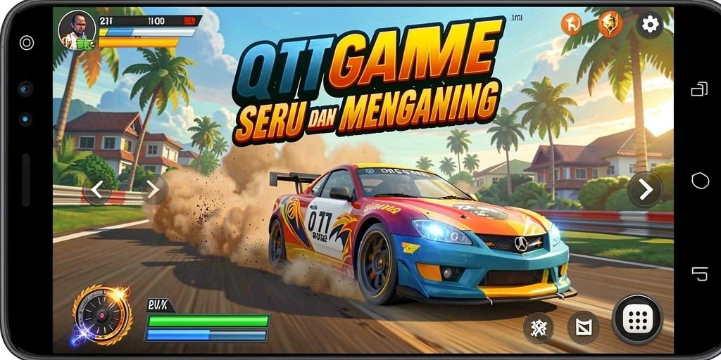 Tampilan menarik dari balapan seru di QTGAME.