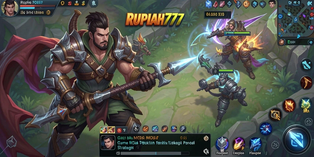 Tampilan gameplay RUPIAH777 dengan karakter yang beraksi di arena.