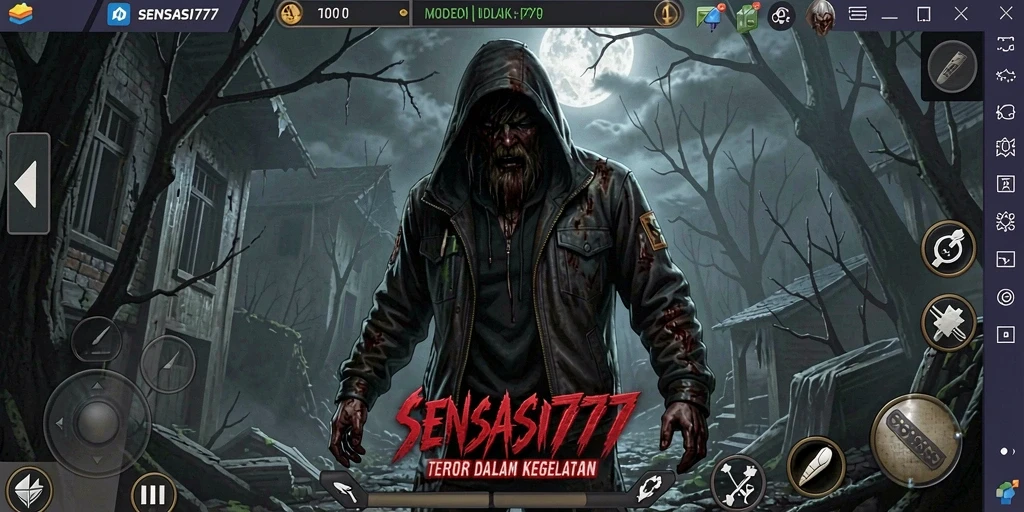 Tampilan gameplay SENSASI777 dengan suasana Horror yang mencekam.