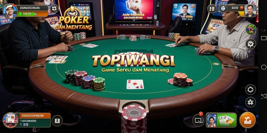 Screenshot gameplay seru dari TOPIWANGI yang menampilkan suasana Poker.