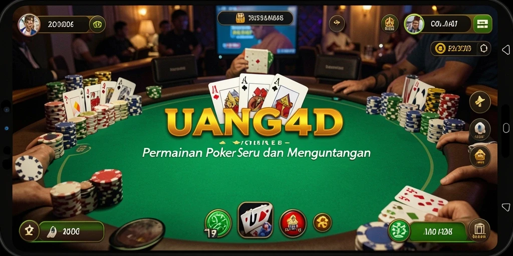 Gameplay seru UANG4D menampilkan aksi poker yang mendebarkan.