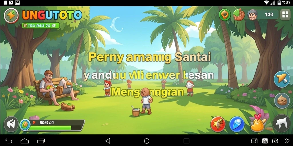 Tampilan gameplay UNGUTOTO yang menyenangkan dan penuh warna.