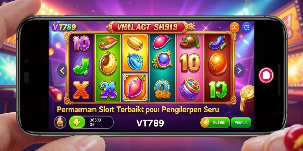 Screenshot utama VT789 menampilkan gameplay Slot yang penuh warna.
