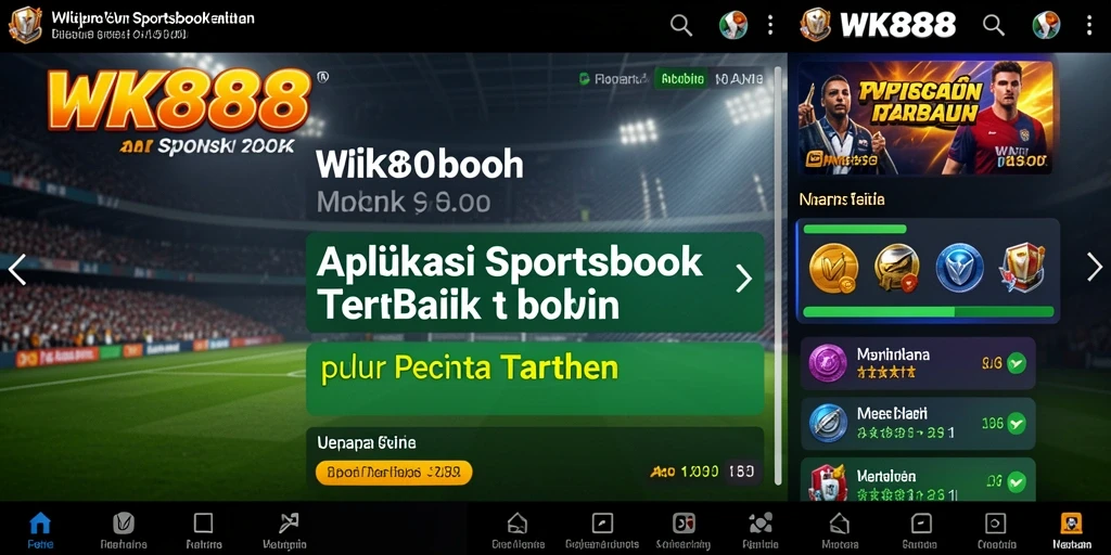 Tampilan utama WK888 dengan berbagai pilihan taruhan olahraga.
