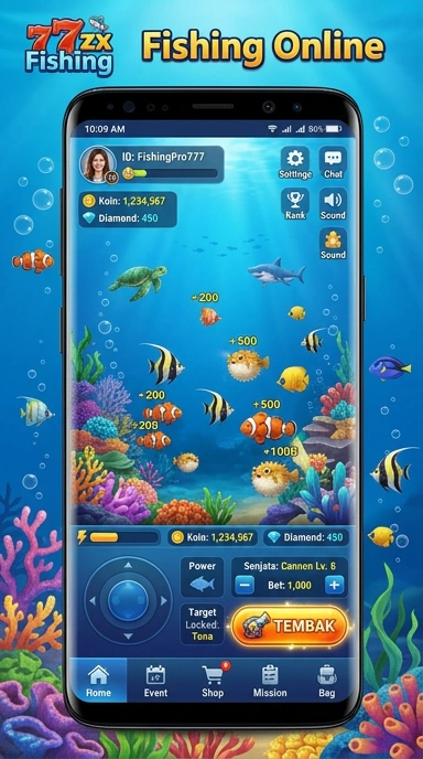 Screenshot antarmuka pengguna aplikasi 777zx yang ramah.